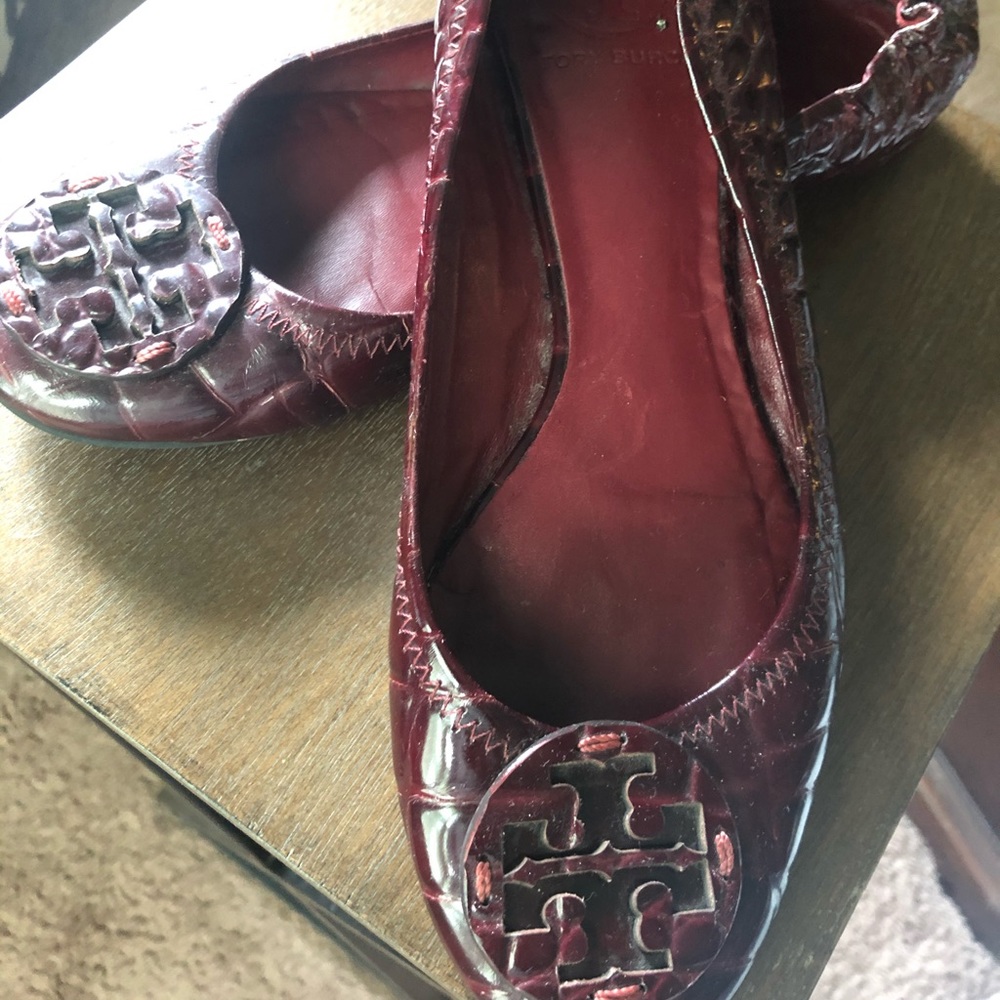 Dark Red Tory Burch Flats